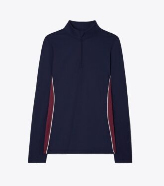 Pull à demi-zip contrasté