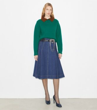 Jupe en denim plissée