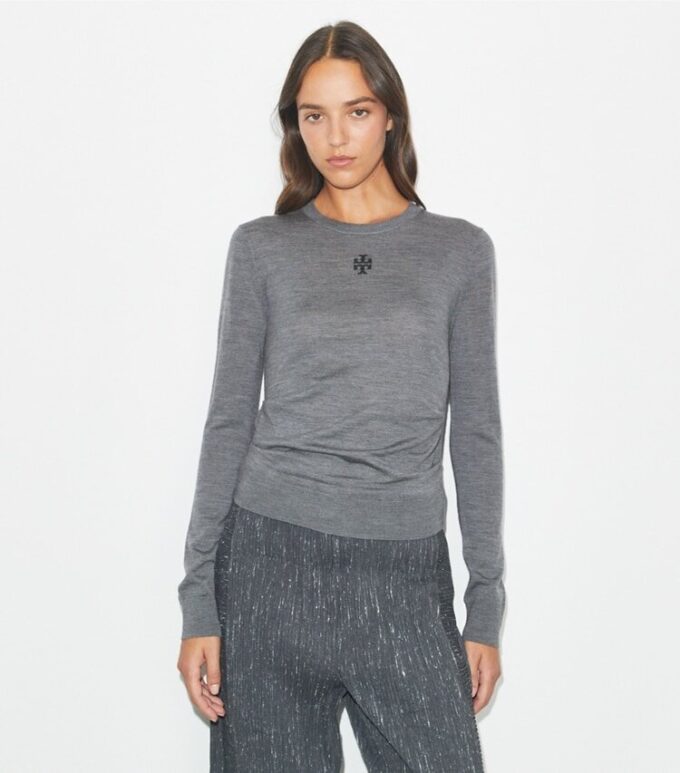 Pull en laine avec logo T Pull en laine avec logo T