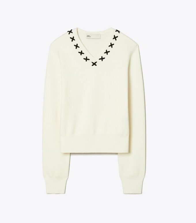 Pull en laine brodé Pull en laine brodé