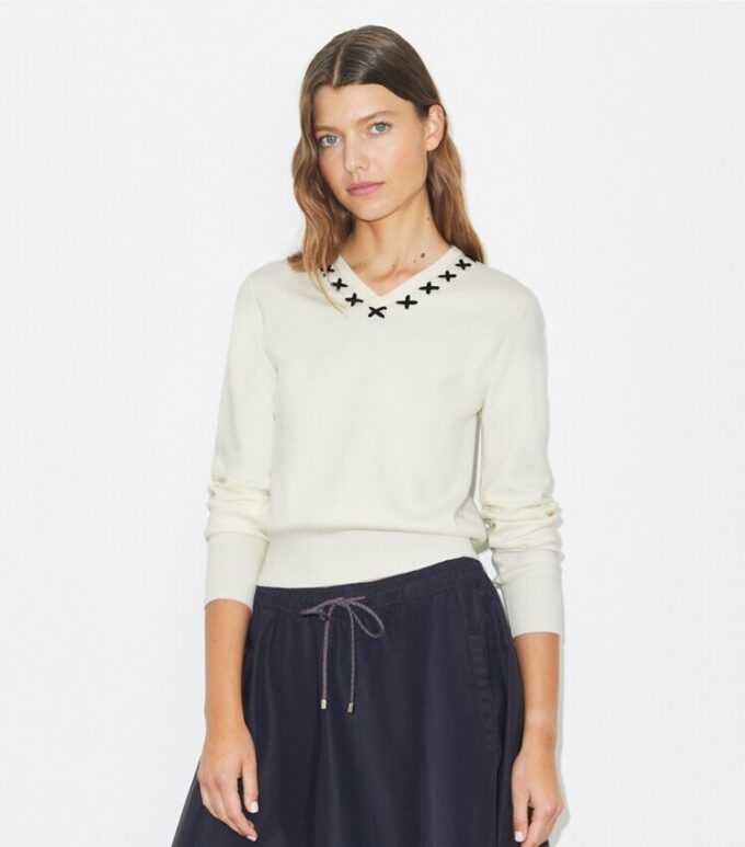 Pull en laine brodé Pull en laine brodé