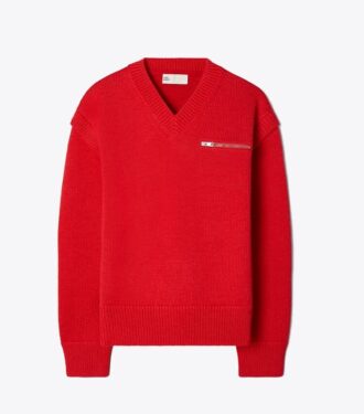 Pull en laine à col en V