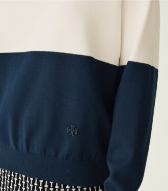 Pull en viscose à blocs de couleur