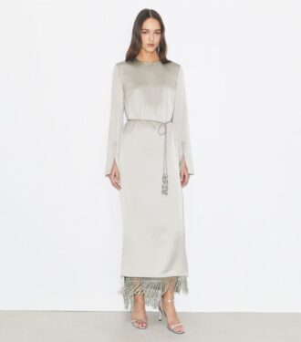 Robe asymétrique en crêpe