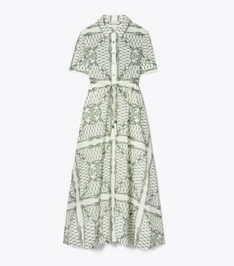 Robe chemise en coton imprimé