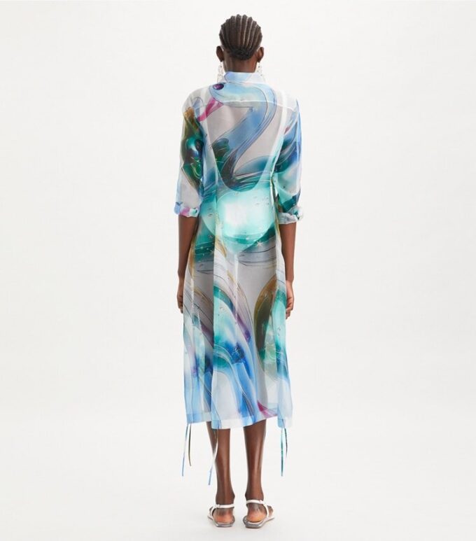 Robe chemise en organza de soie Robe chemise en organza de soie