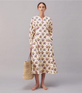 Robe chemise en popeline de coton