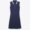 Robe de golf à col plissé performante Robe de golf à col plissé performante