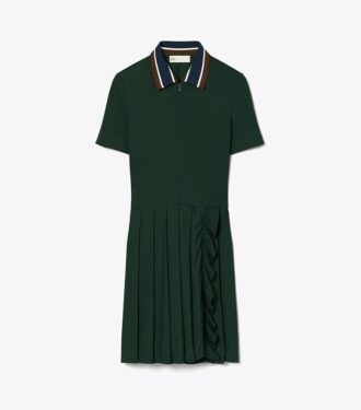 Robe de golf plissée à fermeture éclair sur le devant