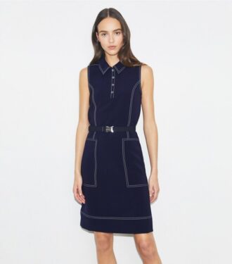 Robe de golf à surpiqûres
