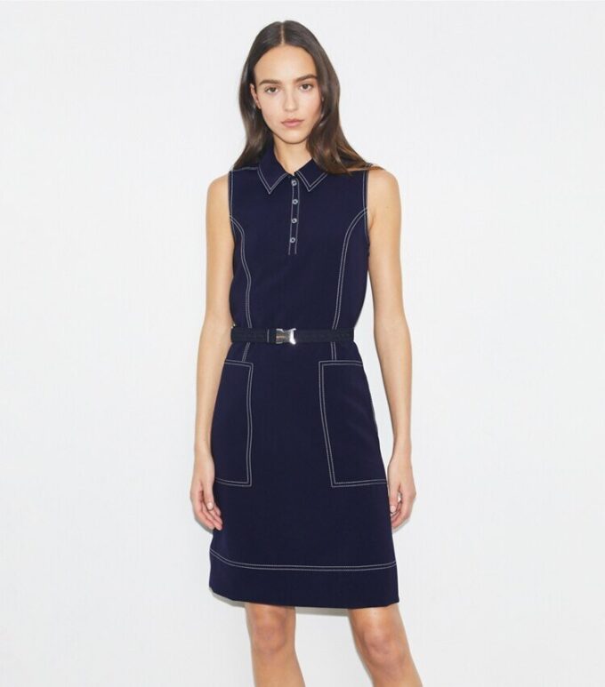 Robe de golf à surpiqûres Robe de golf à surpiqûres