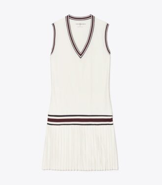 Robe de tennis à col en V en jersey performant Robe de tennis à col en V en jersey performant