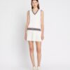 Robe de tennis à col en V en jersey performant