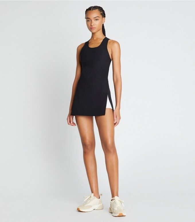 Robe de tennis en jersey performant avec fentes latérales