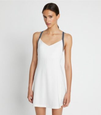 Robe de tennis en jersey performant à dos croisé