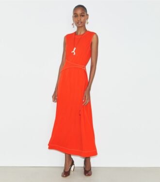 Robe en jersey à ceinture