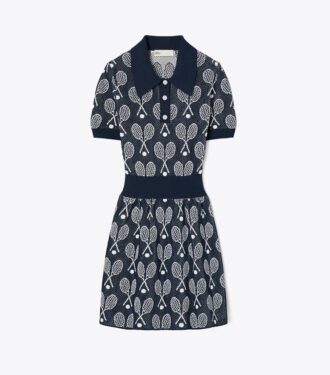 Robe en maille avec motif raquettes