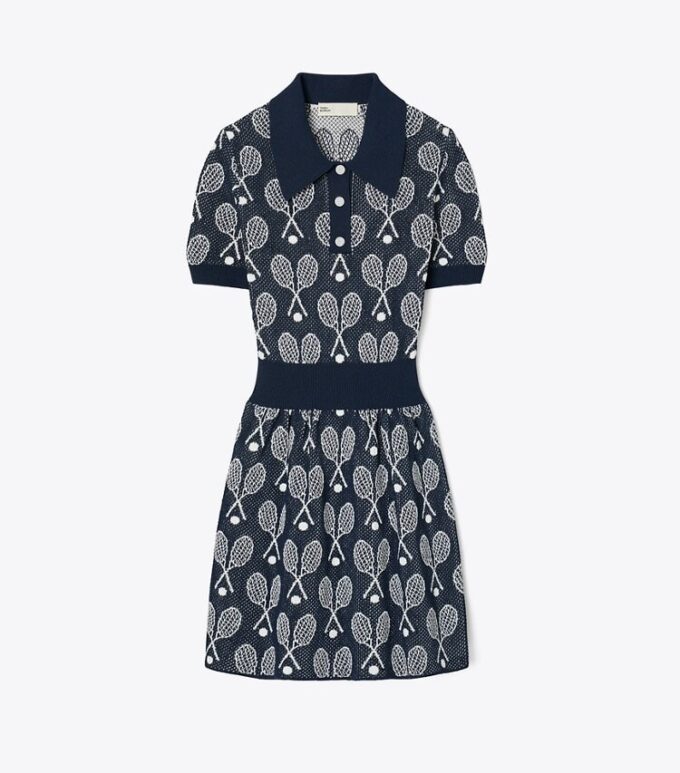 Robe en maille avec motif raquettes Robe en maille avec motif raquettes