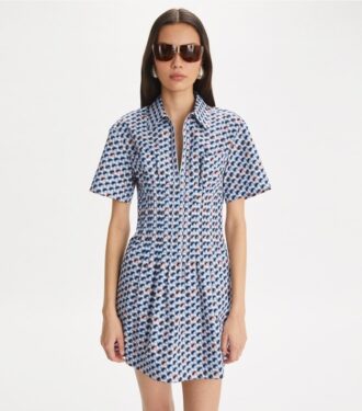 Robe en popeline de coton imprimée