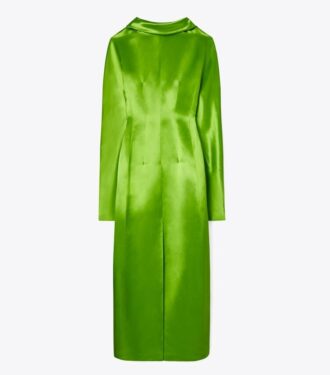Robe en satin à col haut