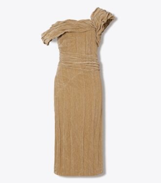 Robe en velours de coton torsadé