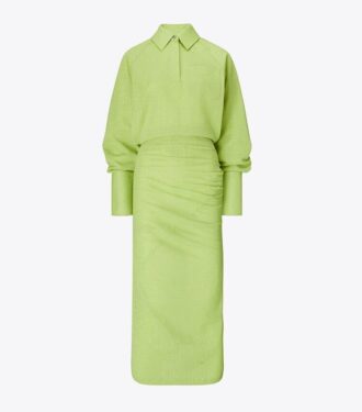 Robe jacquard à poignets