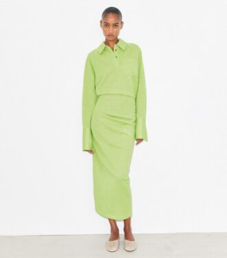 Robe jacquard à poignets