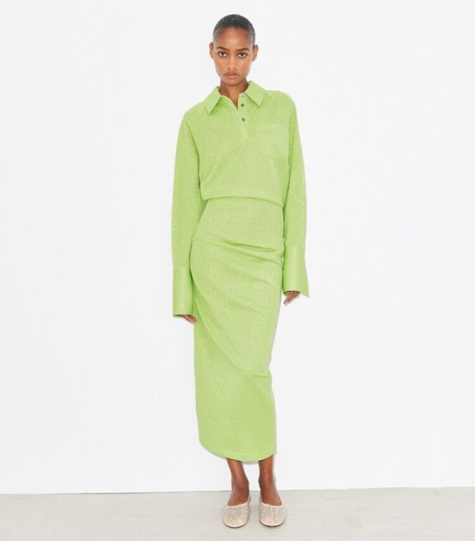 Robe jacquard à poignets Robe jacquard à poignets