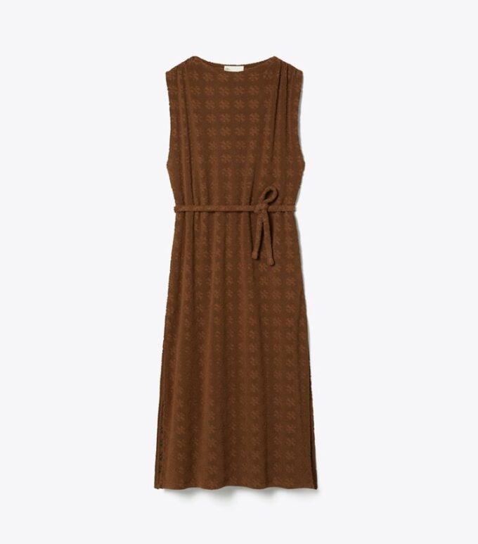 Robe longue en jacquard éponge Robe longue en jacquard éponge