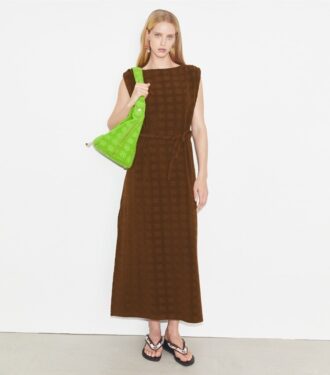 Robe longue en jacquard éponge