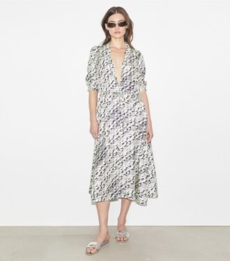 Robe midi en soie