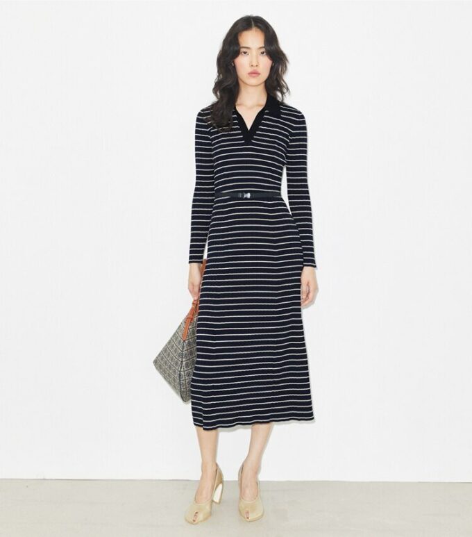 Robe polo en coton tricoté Robe polo en coton tricoté