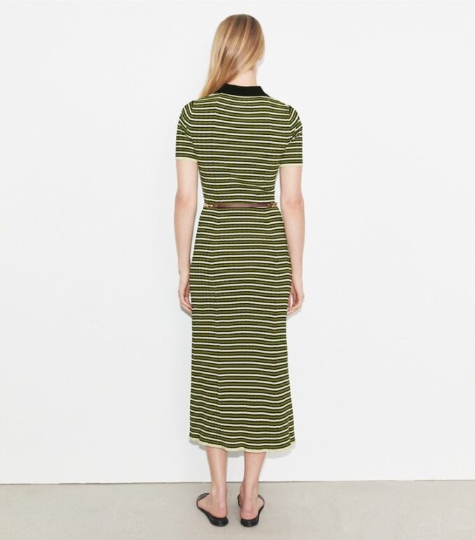 Robe polo en maille rayée Robe polo en maille rayée