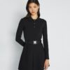 Robe polo mini à manches longues en maille technique Robe polo mini à manches longues en maille technique