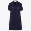 Robe polo stretch à coutures apparentes
