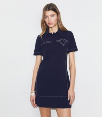 Robe polo stretch à coutures apparentes Robe polo stretch à coutures apparentes