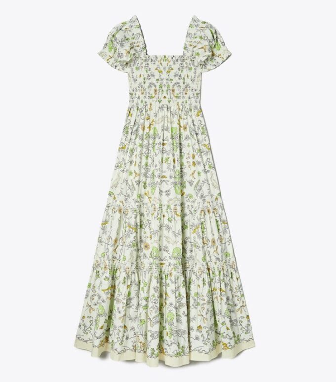 Robe smockée en coton imprimé Robe smockée en coton imprimé