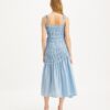 Robe smockée en viscose à bretelles nouées Robe smockée en viscose à bretelles nouées