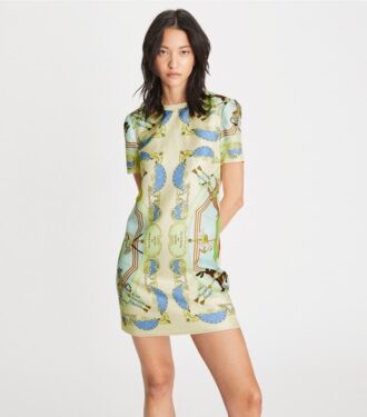 Robe t-shirt à devant en soie