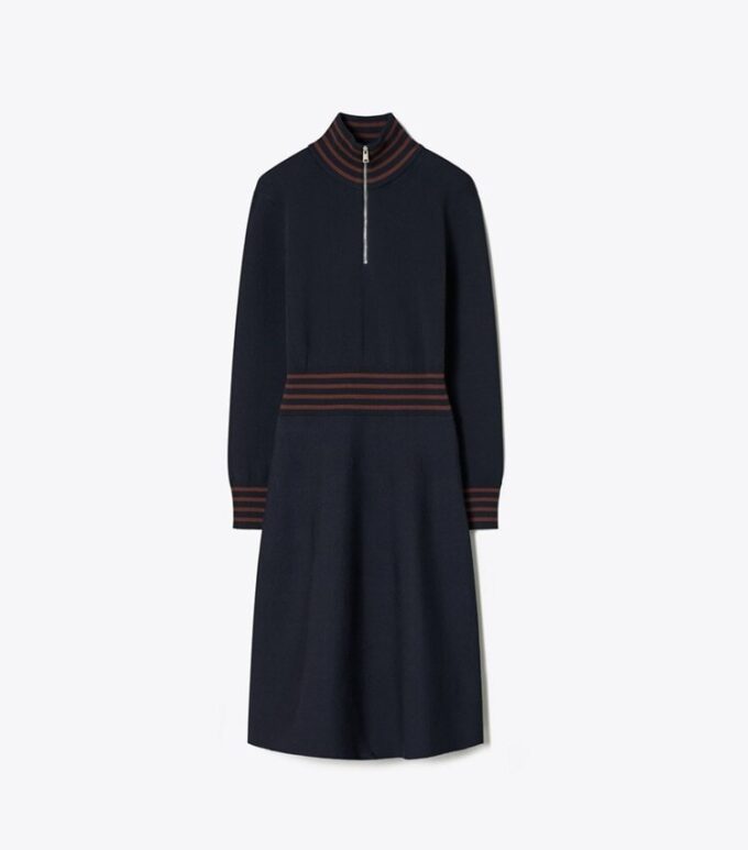 Robe trapèze à col roulé et fermeture éclair Robe trapèze à col roulé et fermeture éclair