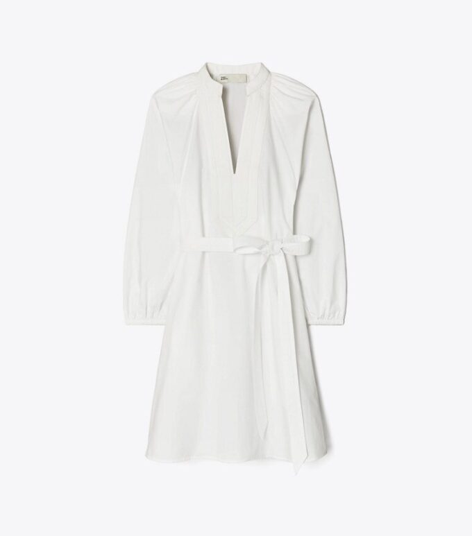 Robe tunique en coton à manches ballon Robe tunique en coton à manches ballon