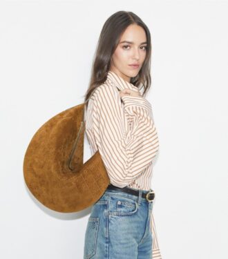 Sac Balloon en daim T Monogram