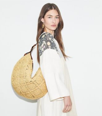 Sac Balloon en raphia T Monogram