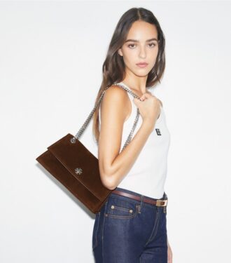Sac à bandoulière en daim Kira Turnlock