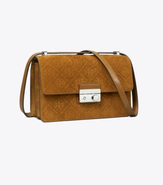 Sac à bandoulière en daim T Monogram