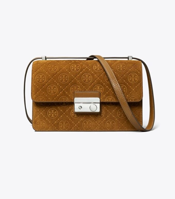 Sac à bandoulière en daim T Monogram Sac à bandoulière en daim T Monogram