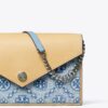 Sac à bandoulière enveloppe en denim T Monogram
