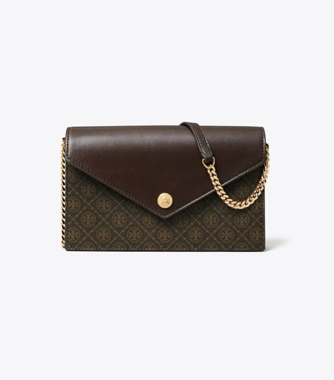 Sac à bandoulière enveloppe en toile enduite T Monogram