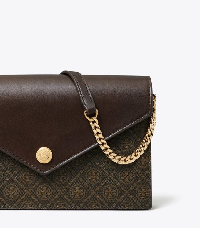 Sac à bandoulière enveloppe en toile enduite T Monogram