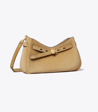 Sac à bandoulière Romy en daim avec fermeture à glissière